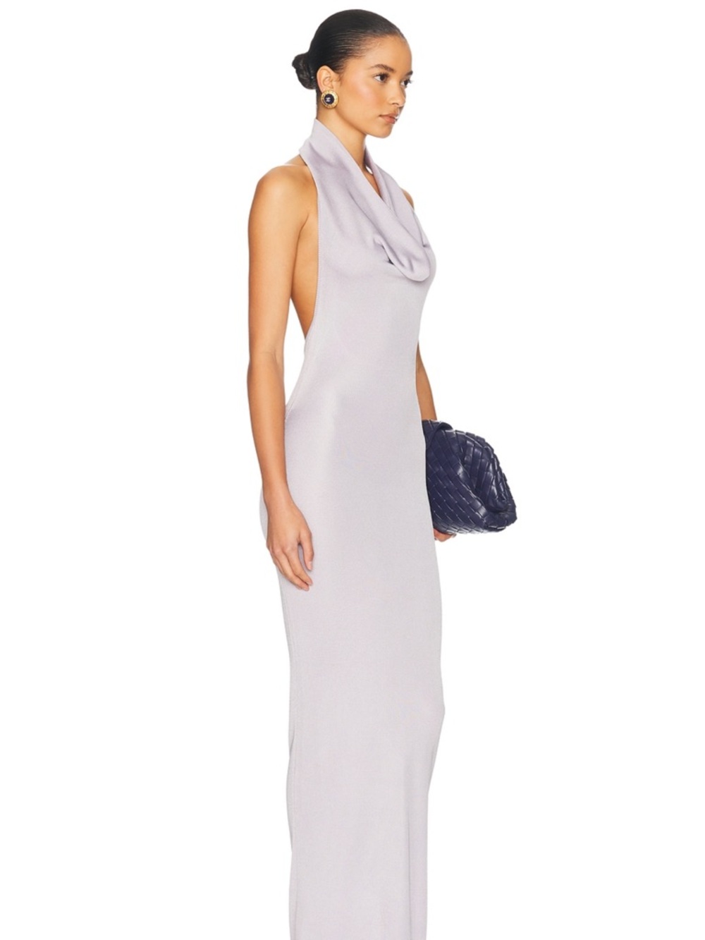 Helsa Cowl-Neck Sleeveless Maxi Dress in Light Lavender Size XS
